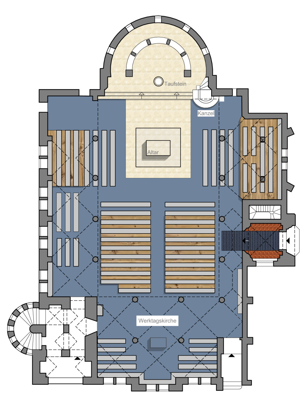 Quadratischer Teil Des Kirchenraumes